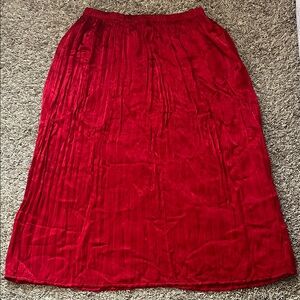 Johnny Was Elegant Red Skirt Silk Maxi Long Stretchable Formal Size Large